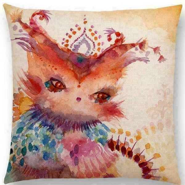 Throw Cushion Decor pillow Linen Case Sofa Fox Cotton Pattern
