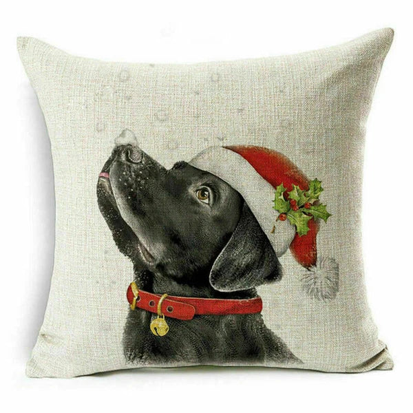 pillow Sofa Cover Reindeer Case Cushion Santa Christmas Throw Dear Claus Dog