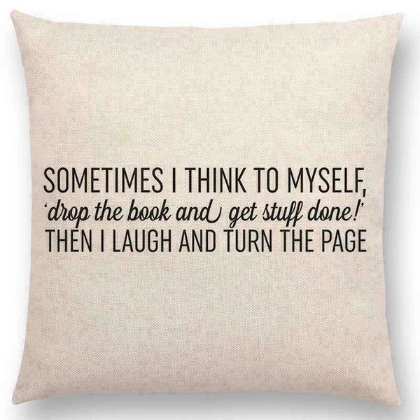 Pillow Series Sofa Letters Cushion Case Books Read Decorative Cover Study Time