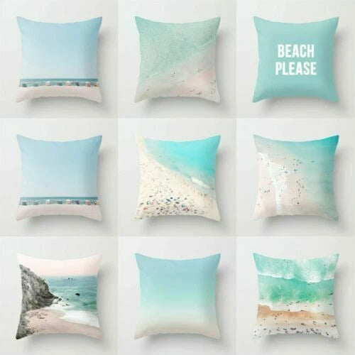 18inch Sea Polyester Pillow Case Waist Throw Home Cover Sofa Cushion Decor