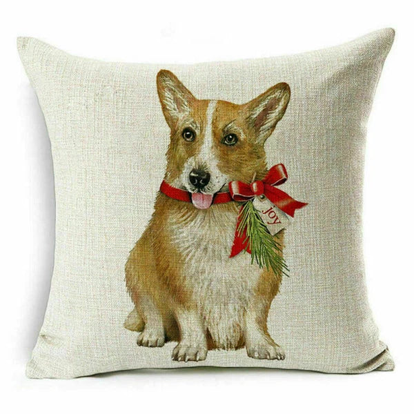 pillow Sofa Cover Reindeer Case Cushion Santa Christmas Throw Dear Claus Dog