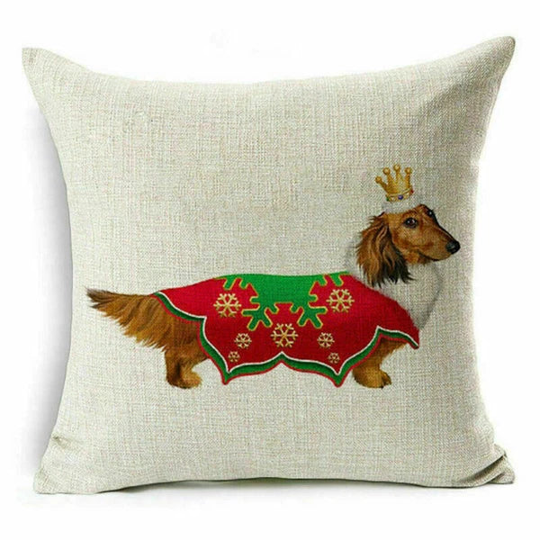 pillow Sofa Cover Reindeer Case Cushion Santa Christmas Throw Dear Claus Dog