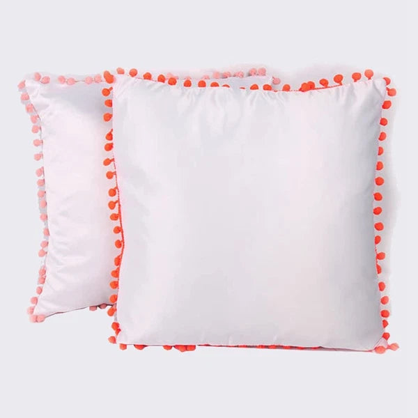 10Pcs Sublimation Blank Pillow Case with Dot Edge DIY Printed Home Sofa Decor