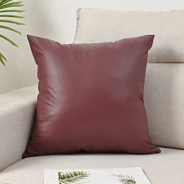 2025 Faux PU Leather Cushion Cover Throw Pillow Case Sofa Bed Home Decor