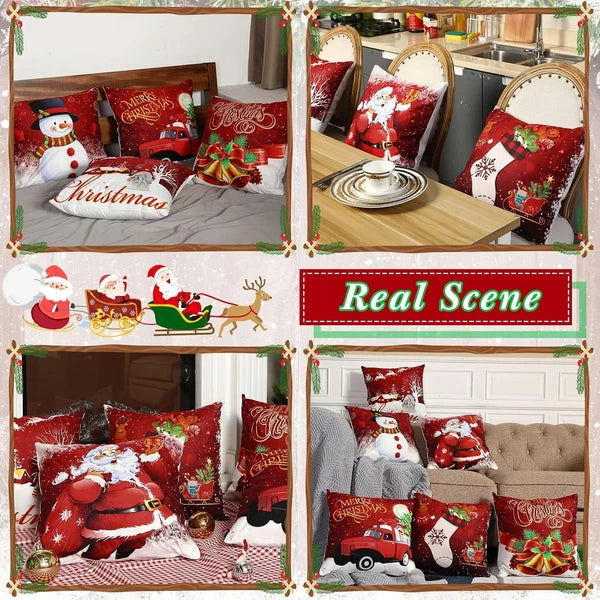 18in Christmas Pillow Case Cover Sofa Pillowcase Cushion Cover Home Decoration