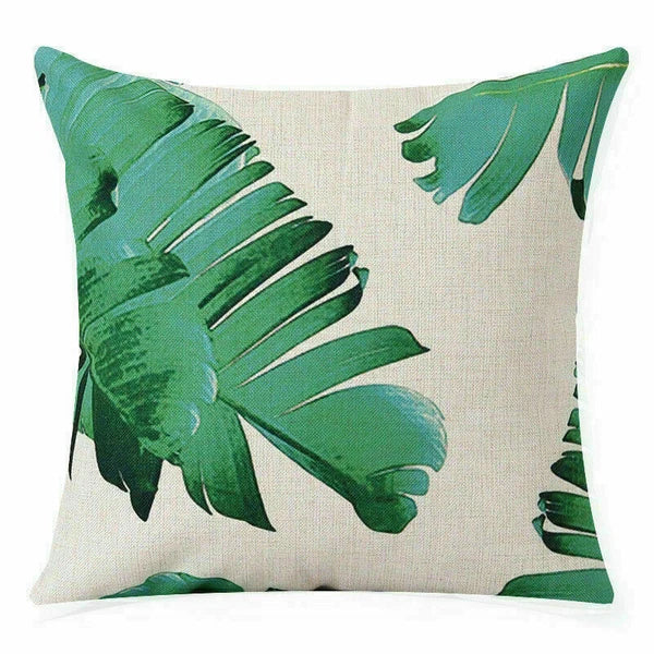 Decor Cushion Sofa Leaf Cover  Waist Home Green Car Case 18"