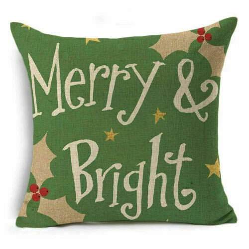 Christmas Sofa Pillow Case Decor Cushion Xmas Home Throw Cover 18"