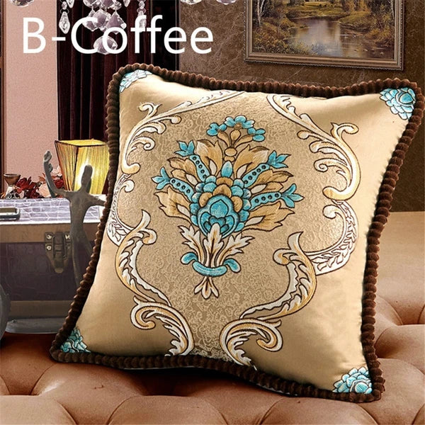 European Luxury Jacquard Throw Pillow Cover Sofa Bed Cushion Case Home Decor
