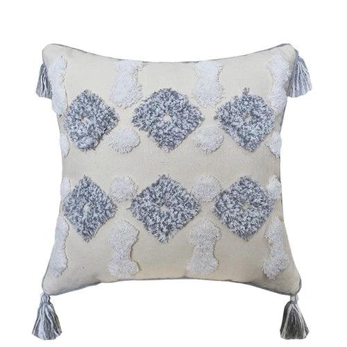 Cushion Cover Moroccan Tufted Tassel Throw Pillow Cover Macrame Pillow Case Sofa