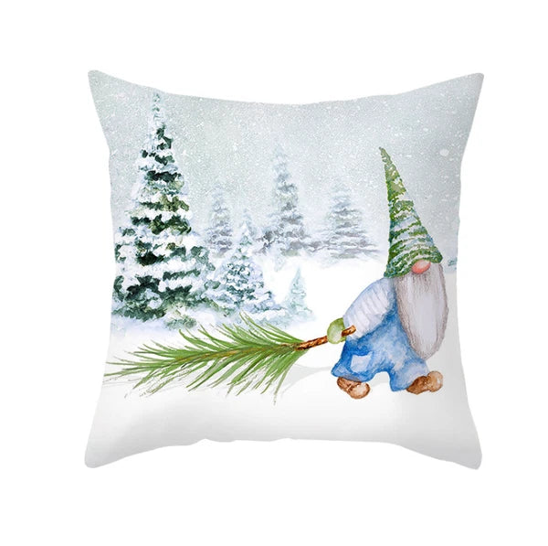 2024 NEW CHRISTMAS NEW YEAR POLYESTER CUSHION COVER PILLOW CASE HOME SOFA DECOR