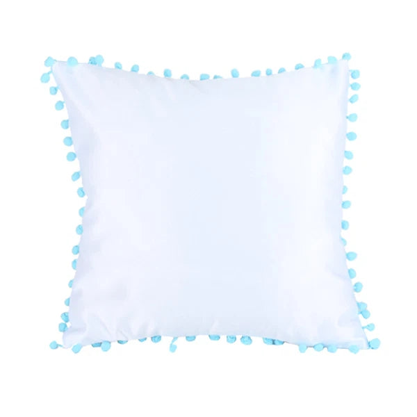 10Pcs Sublimation Blank Pillow Case with Dot Edge DIY Printed Home Sofa Decor