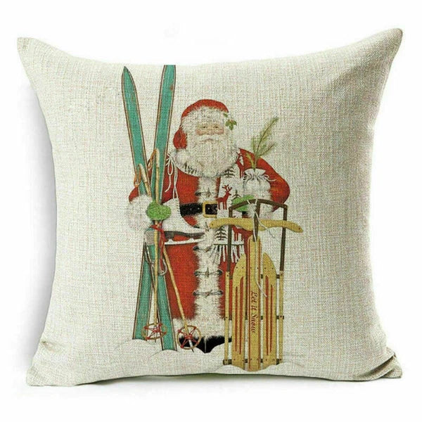 pillow Sofa Cover Reindeer Case Cushion Santa Christmas Throw Dear Claus Dog