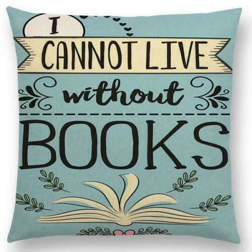 Pillow Series Sofa Letters Cushion Case Books Read Decorative Cover Study Time