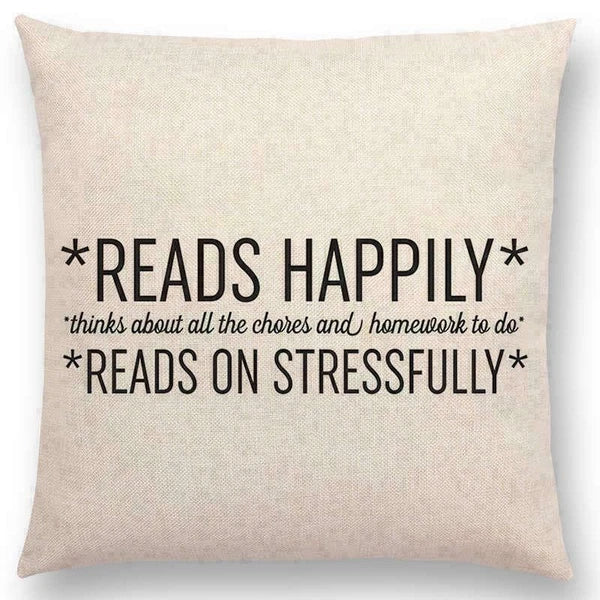 Pillow Series Sofa Letters Cushion Case Books Read Decorative Cover Study Time