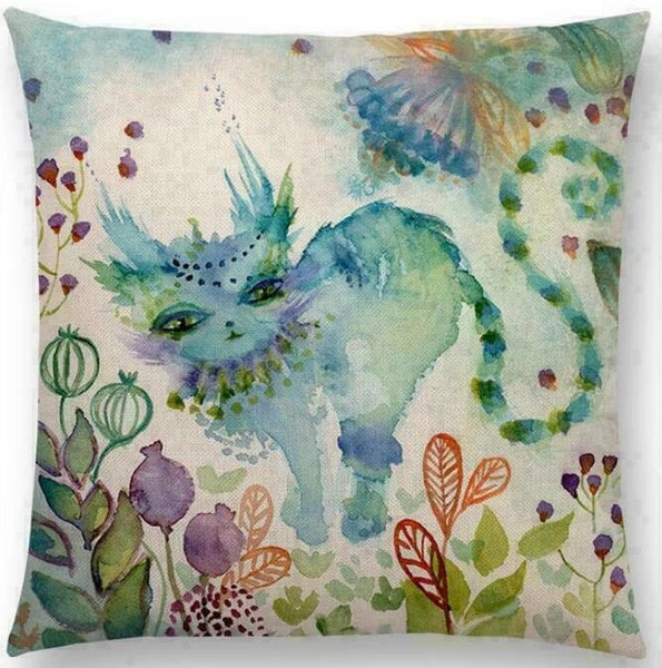Throw Cushion Decor pillow Linen Case Sofa Fox Cotton Pattern