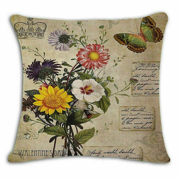 Decor Sofa 18" Retro Cover Cushion Home flower Case Throw