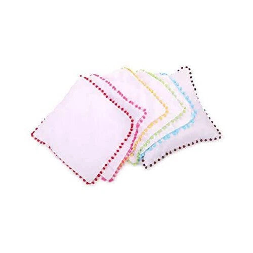 10Pcs Sublimation Blank Pillow Case with Dot Edge DIY Printed Home Sofa Decor