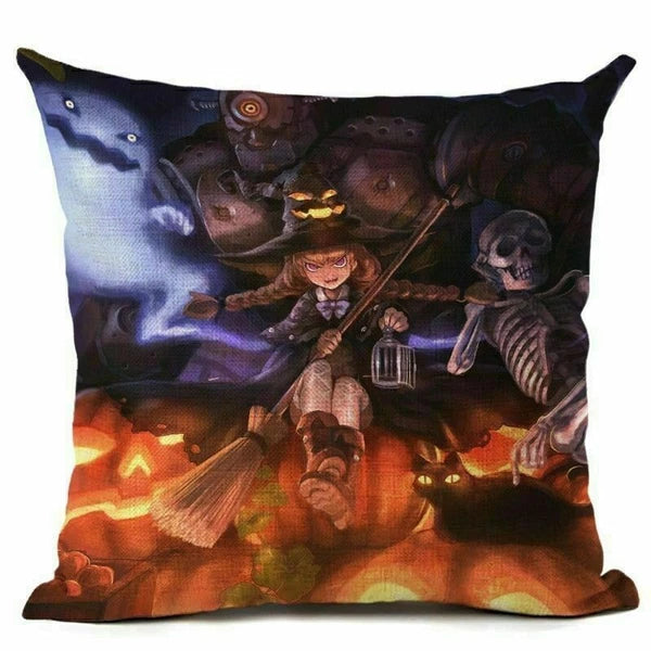 Decor Cushion Hallween Sofa Cover Cover Pumpkin 18"*18" Pillow Pillow Home Case
