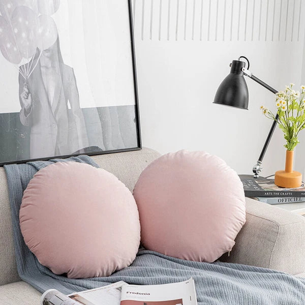45cm Solid Color Round Cushion Cover Soft Velvet Pillowcase Sofa Bed Decor Props
