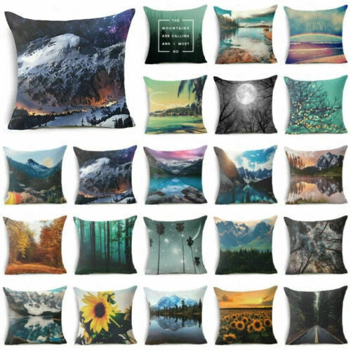 18'' Forest Plant pillow case sofa waist Home cover cushion Decor