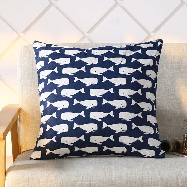 LINEN DOUBLE SIDE SQUARES CUSHION COVER PILLOW CASE HOME SOFA DECOR 18'' X 18''
