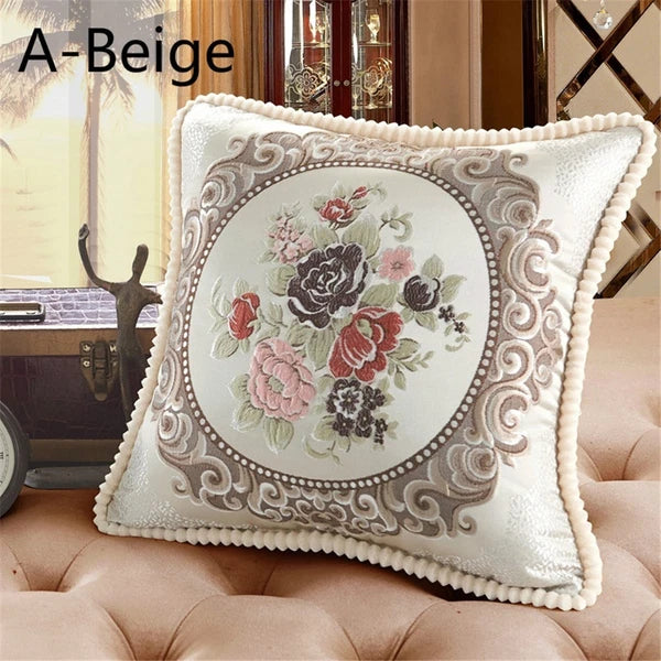 European Luxury Jacquard Throw Pillow Cover Sofa Bed Cushion Case Home Decor