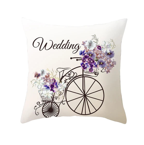 18''X18'' LOVE FLOWER ROSE POLYESTER CUSHION COVER PILLOW CASE HOME SOFA DECOR