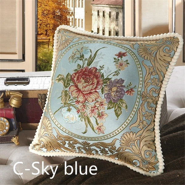 European Luxury Jacquard Throw Pillow Cover Sofa Bed Cushion Case Home Decor