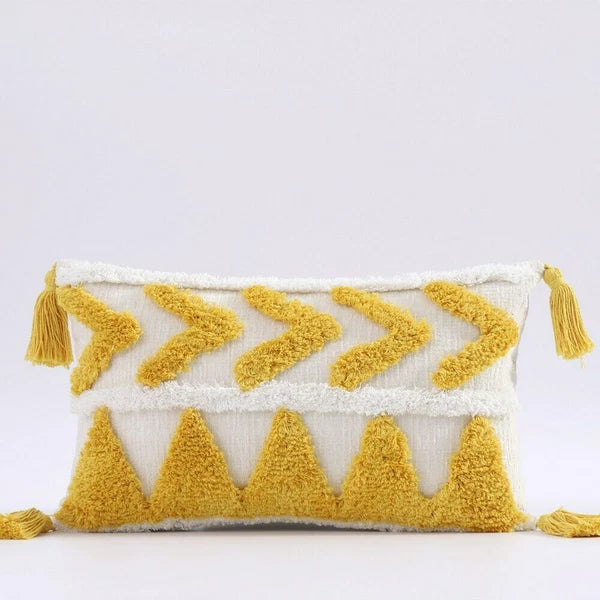 Cushion Cover Moroccan Tufted Tassel Throw Pillow Cover Macrame Pillow Case Sofa