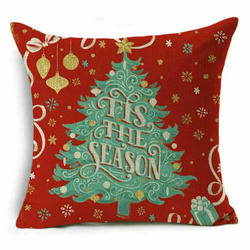 Christmas Sofa Pillow Case Decor Cushion Xmas Home Throw Cover 18"