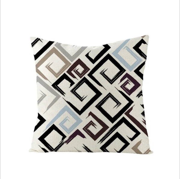 18" CUSHION COVER PHOTO SOFA BED VINTAGE MODERN NOVELTY Flax Pillow Case