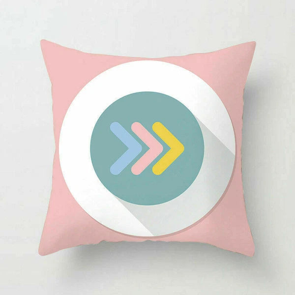Polyester Geometric Sweet Pillow Case Sofa Waist Home Cover Cushion Decor 18"
