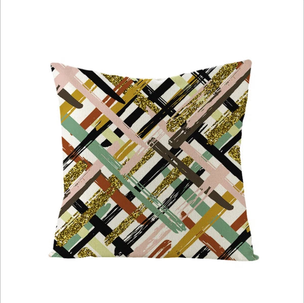 18" CUSHION COVER PHOTO SOFA BED VINTAGE MODERN NOVELTY Flax Pillow Case