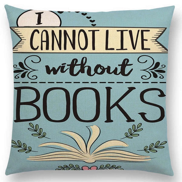 Pillow Series Sofa Letters Cushion Case Books Read Decorative Cover Study Time