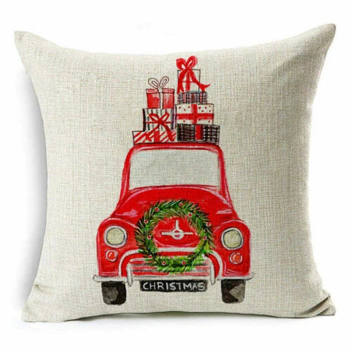 pillow Sofa Cover Reindeer Case Cushion Santa Christmas Throw Dear Claus Dog