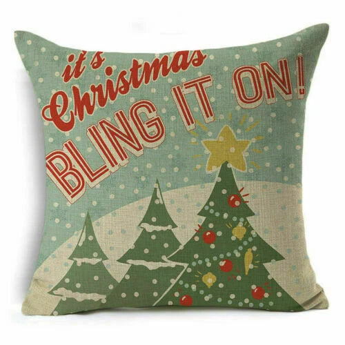 Christmas Sofa Pillow Case Decor Cushion Xmas Home Throw Cover 18"